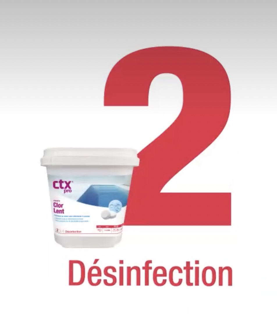 étape désinfection chlore CTX pro