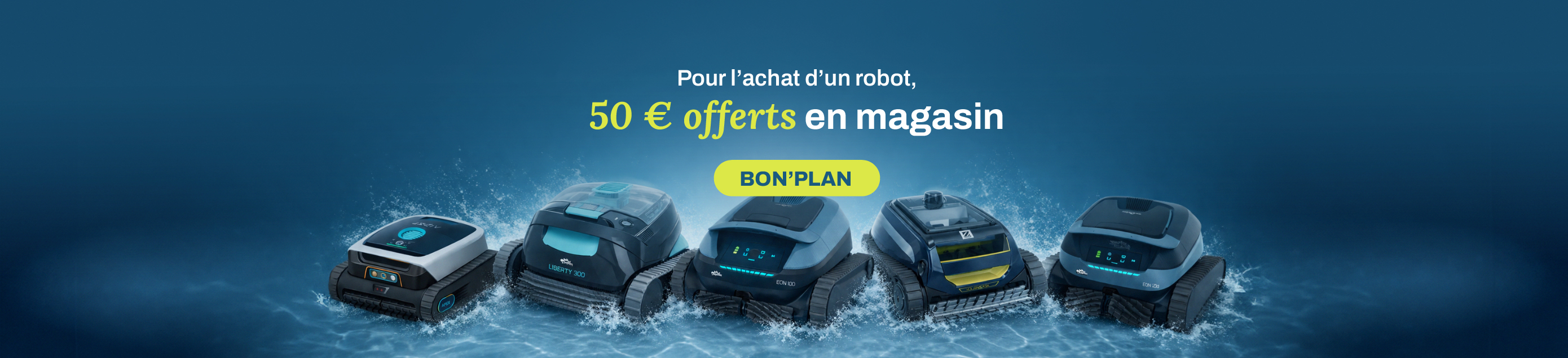 Robot de piscine : profitez de 50 &euro; offerts en bon d__ap__achat