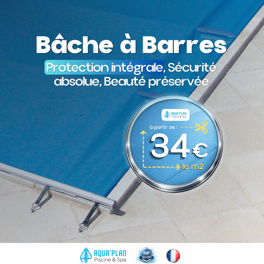 Bâche à barres piscine sur-mesure – Sécurité & protection 4 saisons Aqua’Plan