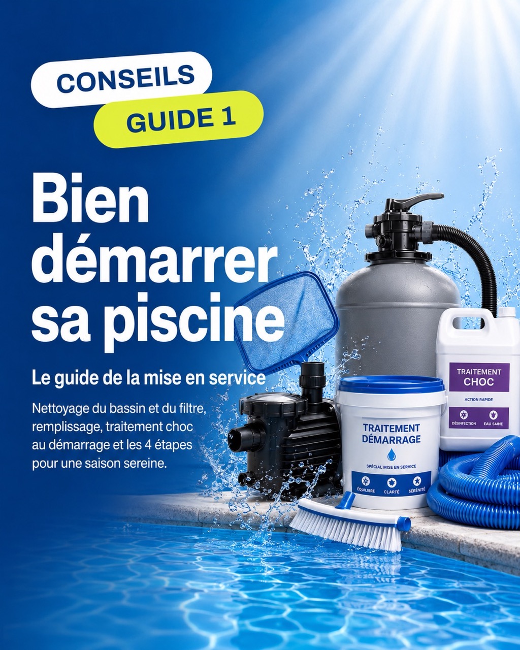 Guide pour bien démarrer sa piscine avec les équipements et produits Aquaplan Piscines