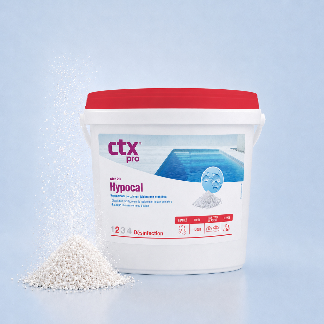 CTX-120 Hypocal 5 kg – Chlore choc non stabilisé pour piscine