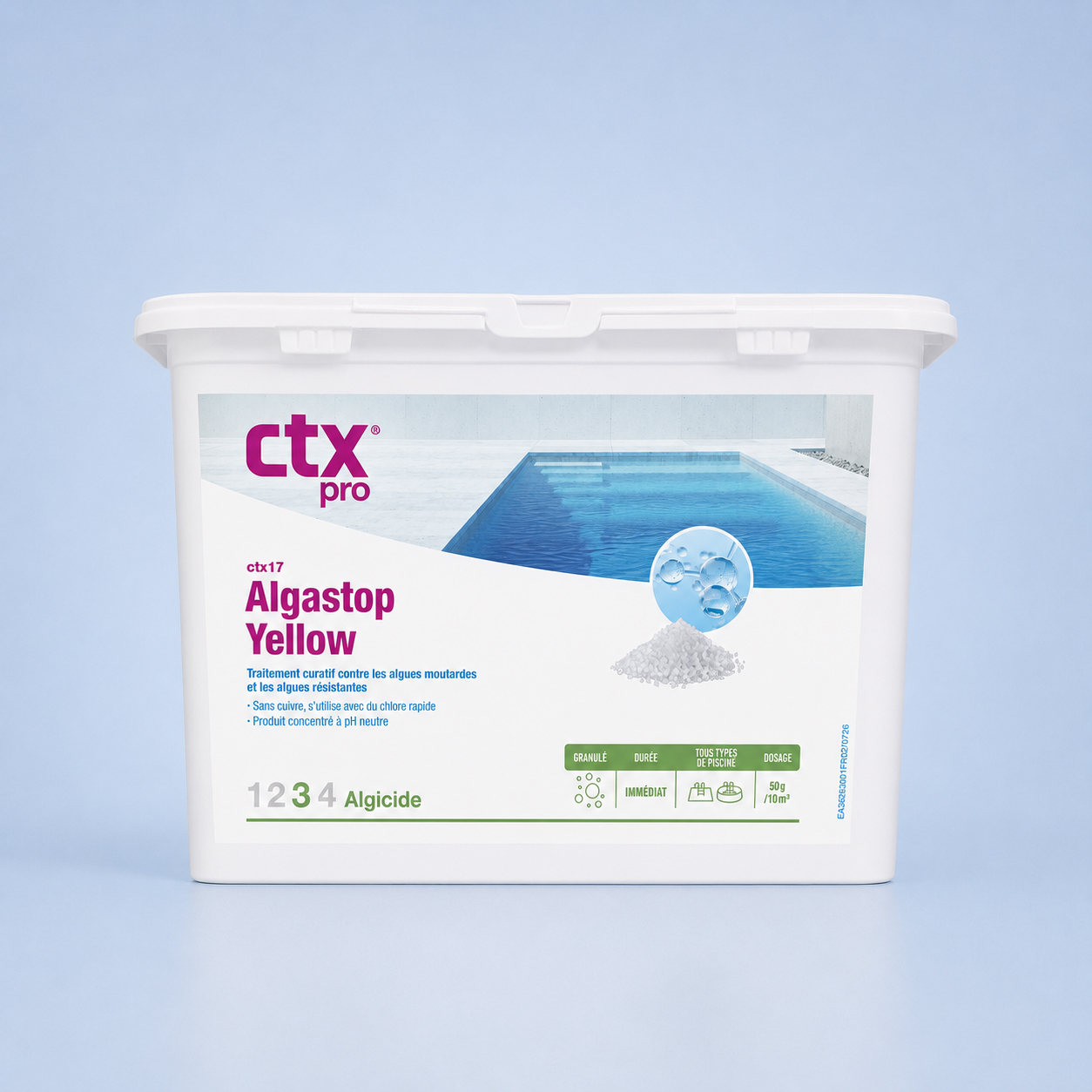 CTX-17 Algastop Yellow 1,5 kg – Anti-algues moutarde piscine