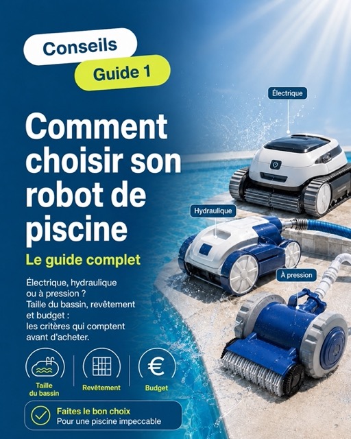 Guide pour choisir un robot de piscine électrique, hydraulique ou à pression