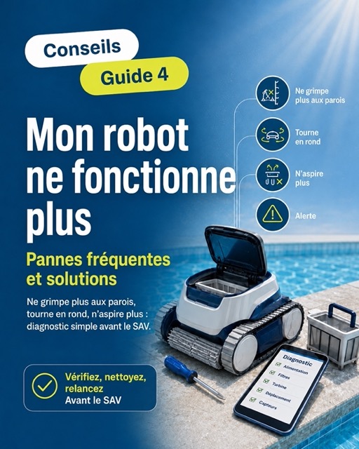 Guide de dépannage pour robot de piscine : pannes fréquentes, robot qui n