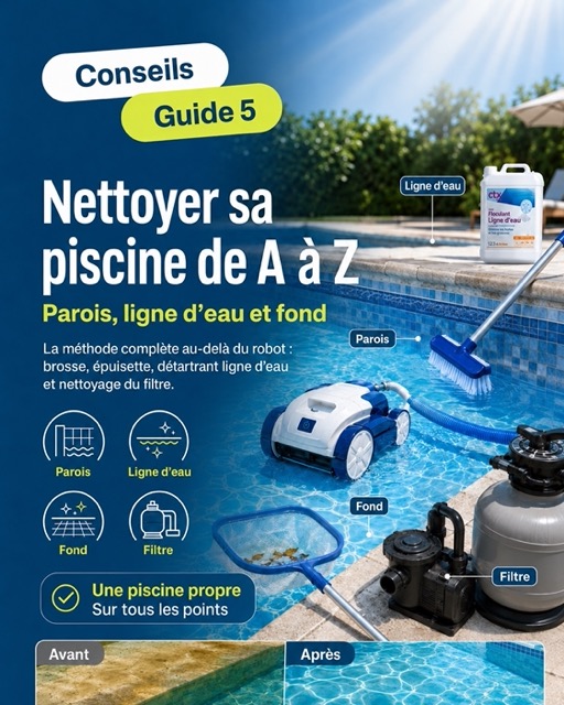 Guide pour nettoyer les parois, la ligne d